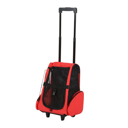 Pet Travel Backpack Bag Cat Puppy Dog Carrier w/ Trolley and Telescopic Handle